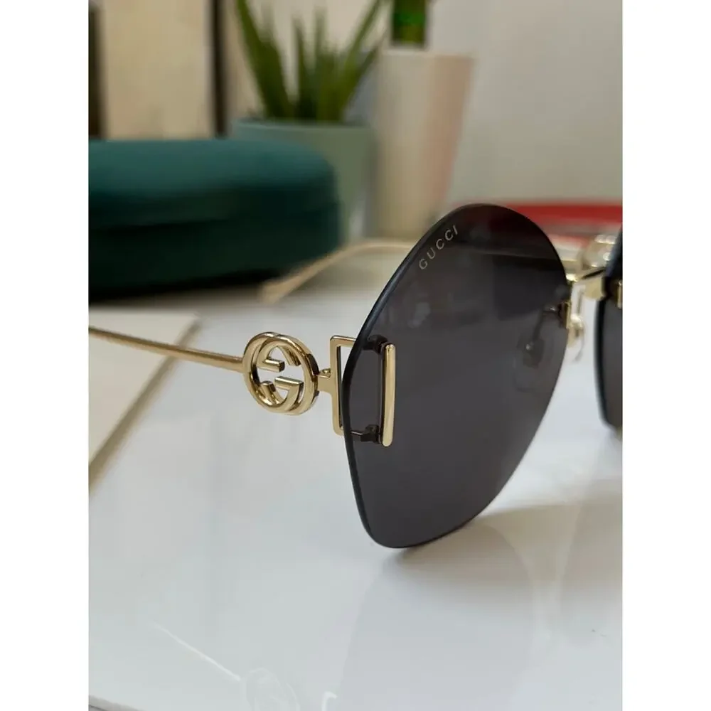 NEW Gucci GG1203S Dark Grey Rimless Sunglasses - Picture 6 of 9